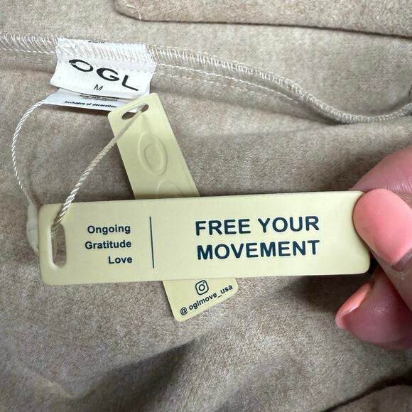 NWT | OGL | Wool-like Flared Midi Skirt | Heather Beige | Medium - Picture 10 of 12